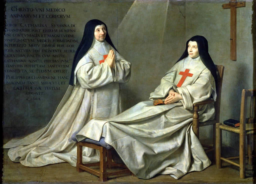 Ritratto di Madre Catherine - Agnes Arnauld (1593, 1671) e Suor Catherine of St. Suzanne Champaigne figlia dell'artista, Louvre, Parigi